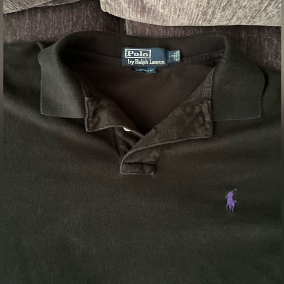 Ralph Lauren Black Custom Fit Polo shirt, Flawless, size Large, EUC, modern look - Picture 1 of 15
